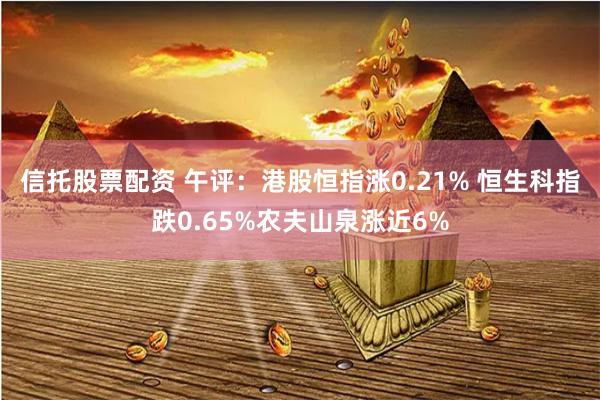 信托股票配资 午评:港股恒指涨0.21% 恒生科指跌0.65%农夫山泉涨近6%